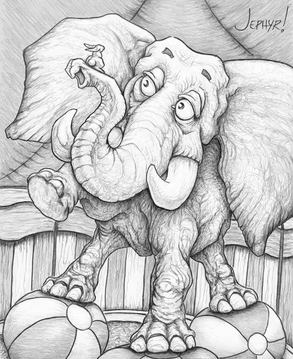 "Mumbo And Riley; - Pencil Drawing - Copyright 2019, Jephyr (Jeff Curtis), All Rights Reserved